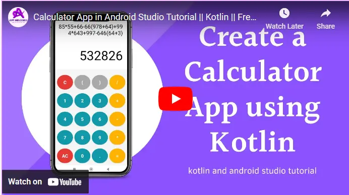 Calculator App with Kotlin in Android Studio