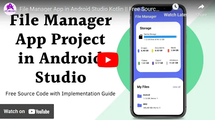 File Manager App In Android Studio Video